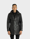MARC MEN'S LONG LEATHER JACKET | BLACK